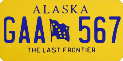 AK license plate GAA567