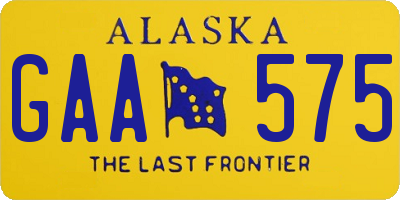 AK license plate GAA575