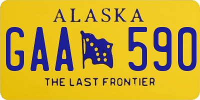 AK license plate GAA590