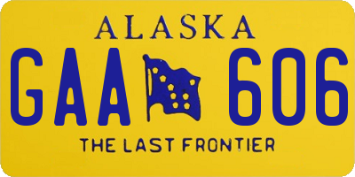 AK license plate GAA606