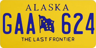 AK license plate GAA624