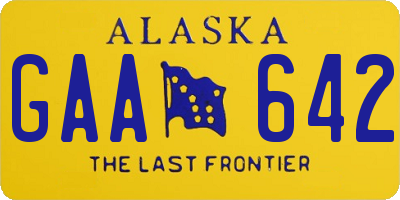 AK license plate GAA642
