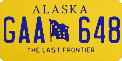 AK license plate GAA648