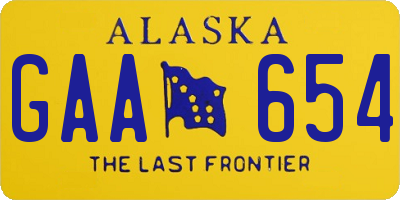 AK license plate GAA654