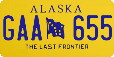 AK license plate GAA655