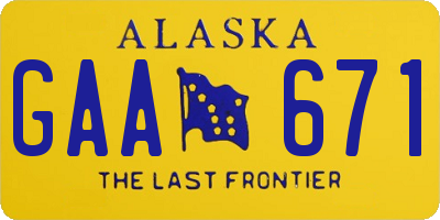 AK license plate GAA671