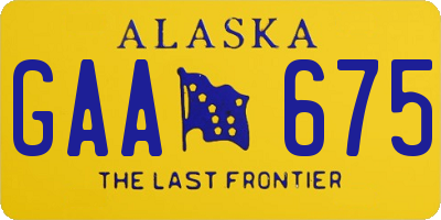 AK license plate GAA675