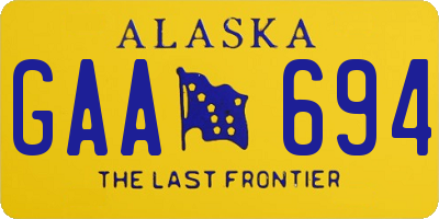 AK license plate GAA694