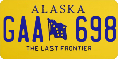 AK license plate GAA698