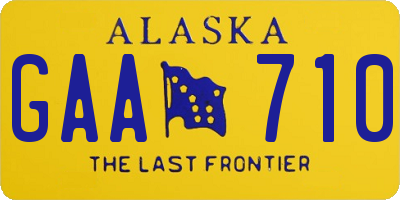 AK license plate GAA710