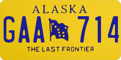 AK license plate GAA714