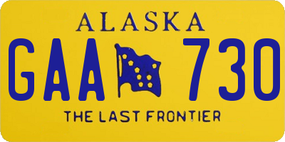 AK license plate GAA730