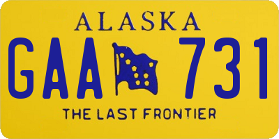 AK license plate GAA731