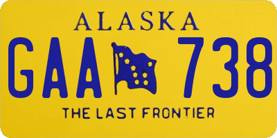 AK license plate GAA738