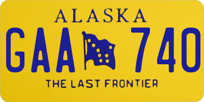 AK license plate GAA740