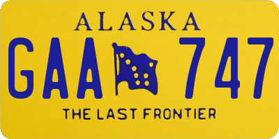 AK license plate GAA747