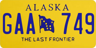 AK license plate GAA749