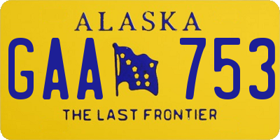 AK license plate GAA753