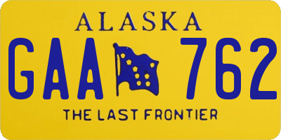 AK license plate GAA762