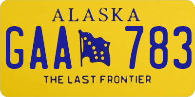 AK license plate GAA783