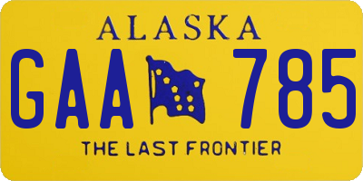 AK license plate GAA785