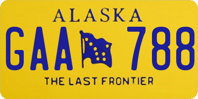 AK license plate GAA788