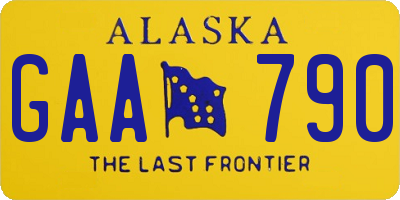 AK license plate GAA790