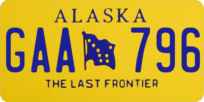 AK license plate GAA796