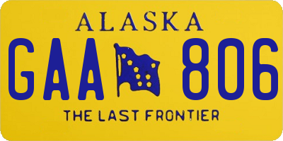 AK license plate GAA806