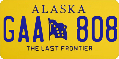 AK license plate GAA808