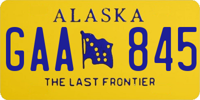 AK license plate GAA845