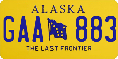 AK license plate GAA883