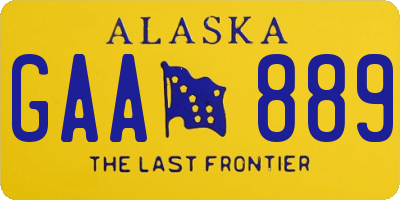 AK license plate GAA889