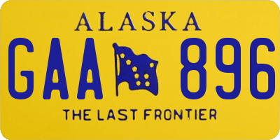 AK license plate GAA896