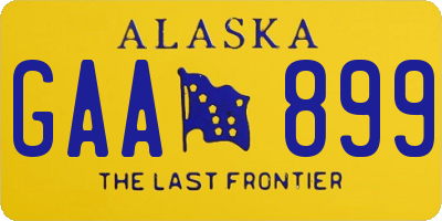 AK license plate GAA899