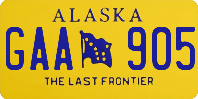 AK license plate GAA905