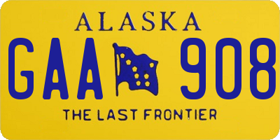 AK license plate GAA908