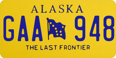 AK license plate GAA948