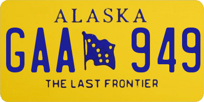 AK license plate GAA949