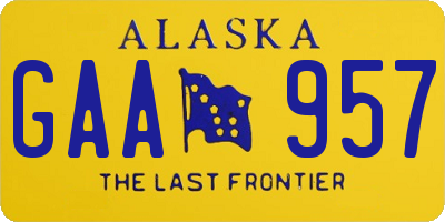 AK license plate GAA957