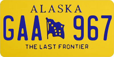 AK license plate GAA967