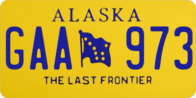 AK license plate GAA973