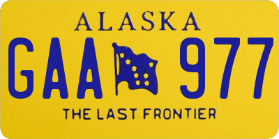 AK license plate GAA977