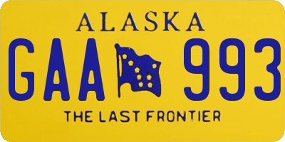 AK license plate GAA993