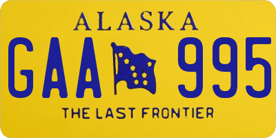 AK license plate GAA995