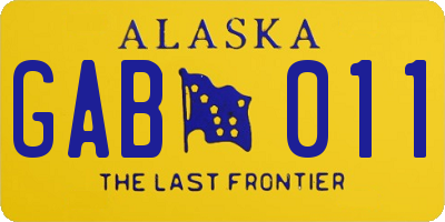 AK license plate GAB011
