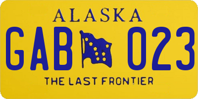 AK license plate GAB023