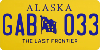 AK license plate GAB033
