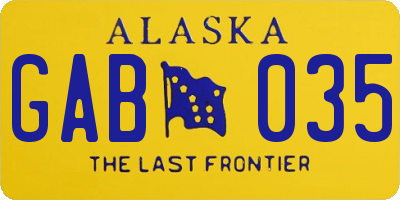 AK license plate GAB035