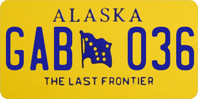 AK license plate GAB036